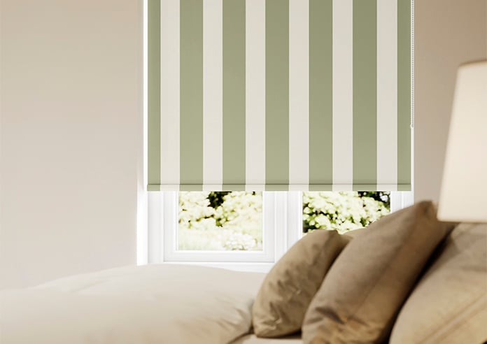 Cowes Stripe (Blackout), Stone Moss - Roller Blind - Image 5